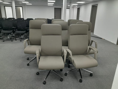 Executive Office Chair High Back Black Grey - Premium PU Leather Chair UAE