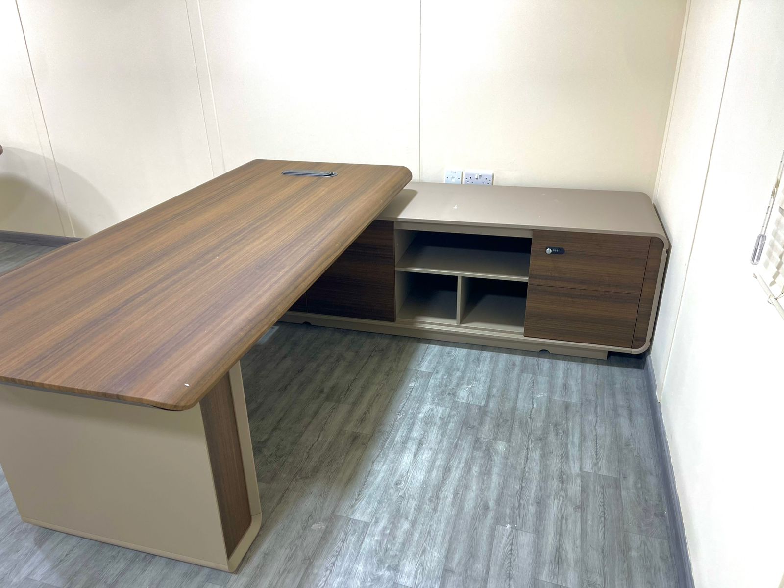 Executive Office Desk with Storage - Velora 240 | Modern L-Shaped Workstation Dubai UAE