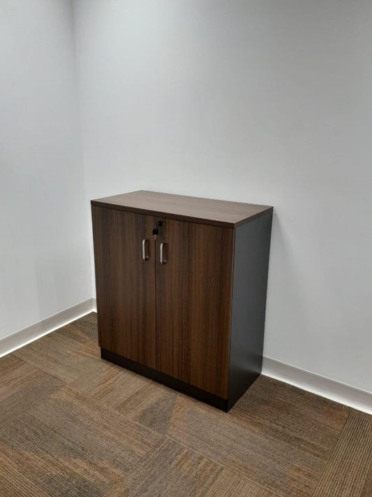 INFINI HOMES Wooden Door Cabinet UAE - Model KN808-BR Walnut Grey 90x80x40cm Soft Close Dubai Abu Dhabi Sharjah