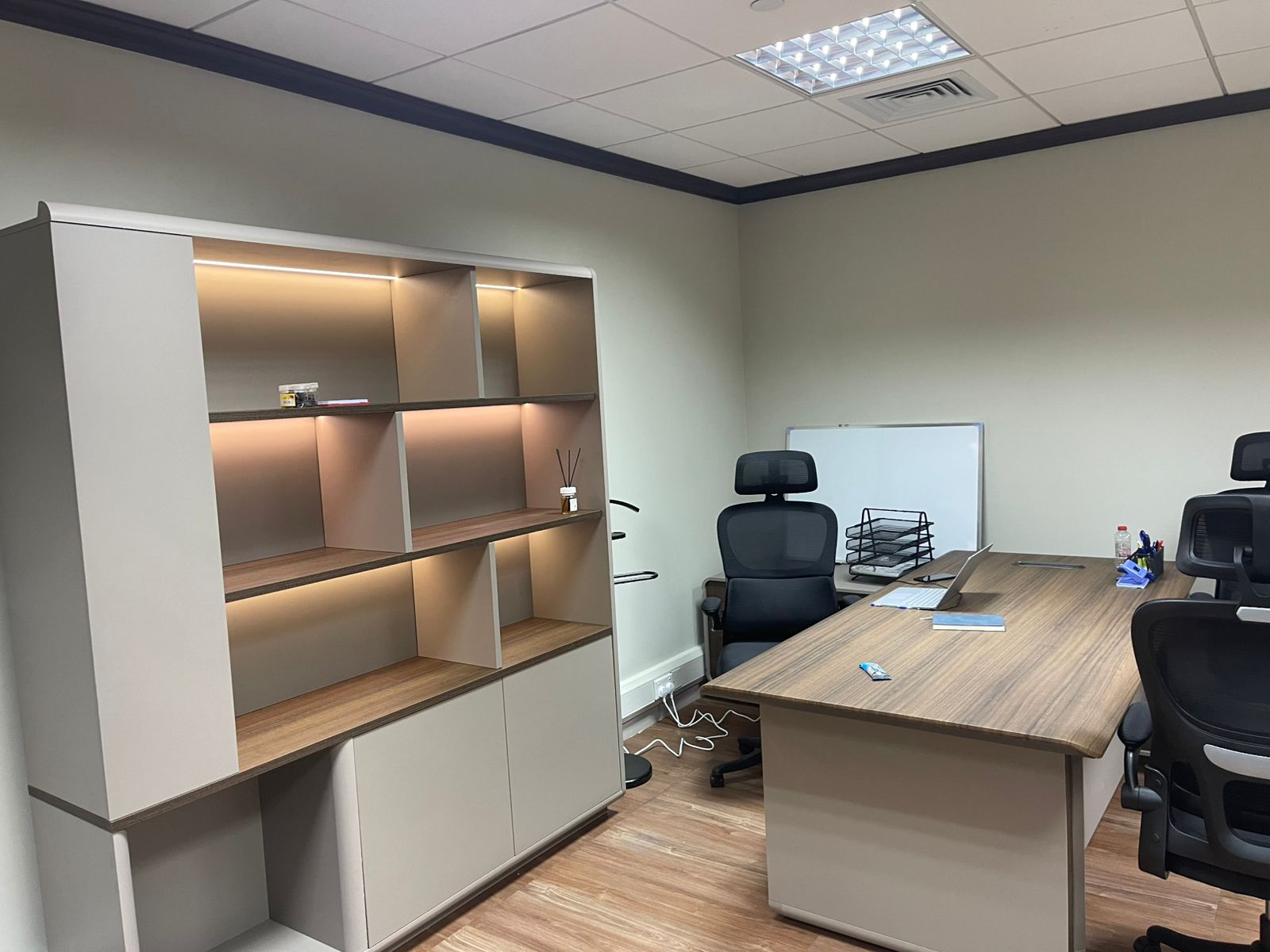 Book Shelf Cabinet with LED Lights 200cm - Velora D306 | Premium Display Storage UAE