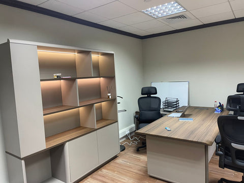 Book Shelf Cabinet with LED Lights 200cm - Velora D306 | Premium Display Storage UAE