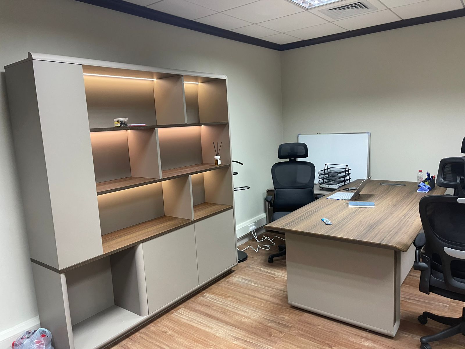 Book Shelf Cabinet with LED Lights 200cm - Velora D306 | Premium Display Storage UAE