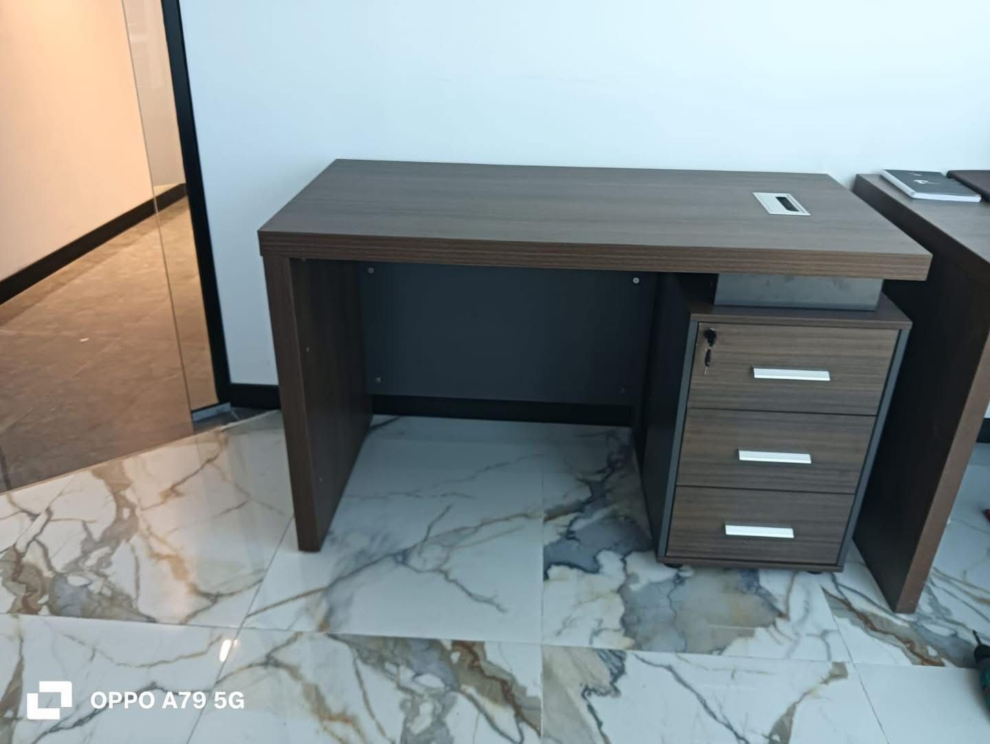INFINI HOMES Executive Table UAE - Model KENO140 Walnut Grey 140x70cm 3 Drawers Dubai Abu Dhabi Sharjah