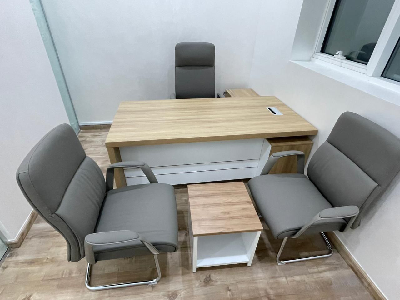 INFINI HOMES Coffee Table UAE - Model BX03-CT40 Oak White 60x60cm Dubai Abu Dhabi Sharjah