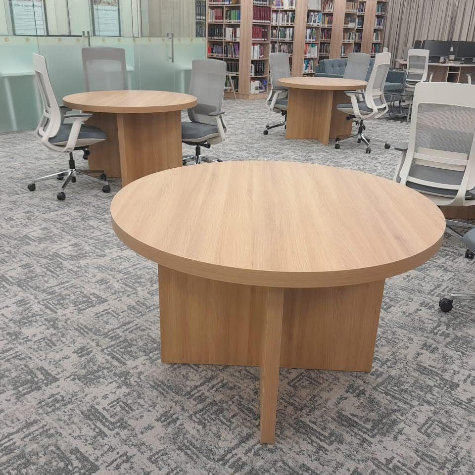 INFINI HOMES Round Table UAE - Model BX015-RT-120 Oak 120x75cm Dubai Abu Dhabi Sharjah