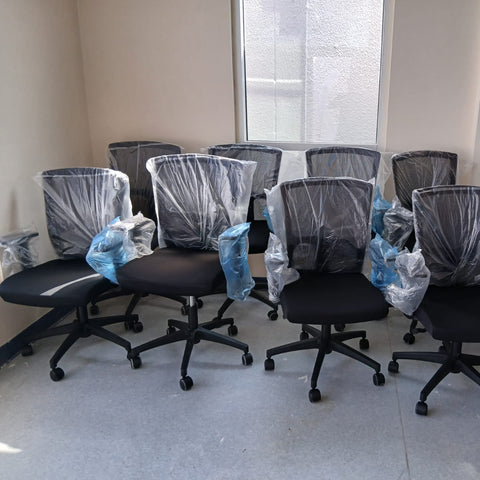 Office Chair Medium Back - Lotus MB Ergonomic Desk Chair with Nylon Base | UAE Stock