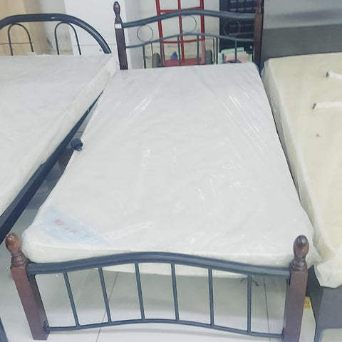 Premium Wooden Steel Bed Frame Single Size 190x90x75cm | UAE Delivery to Dubai, Abu Dhabi, Sharjah | Modern Bedroom Furniture