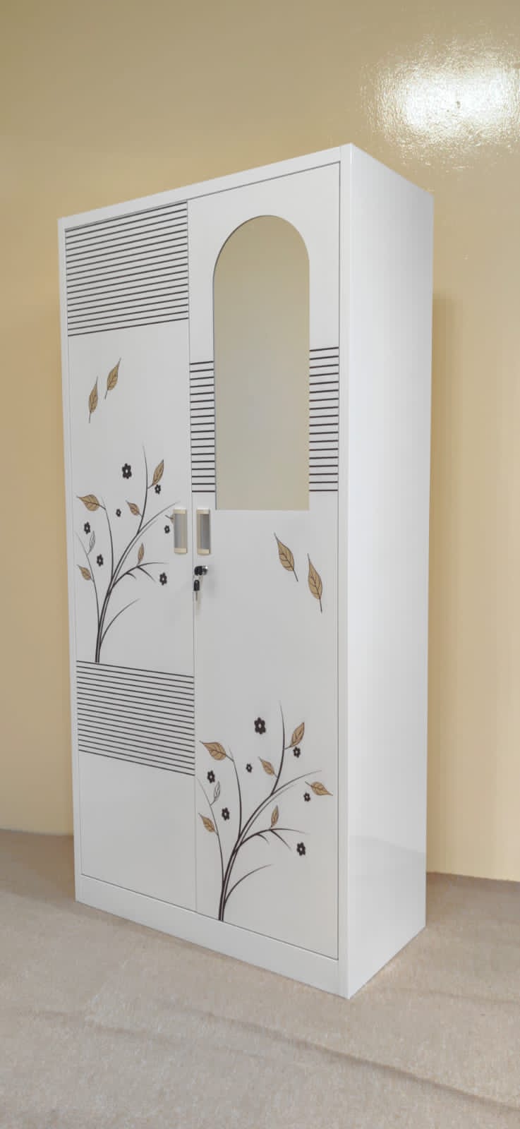 Steel 2-Door Wardrobe with Inner Locker | IH TGD-2A (180×85×45 cm)
