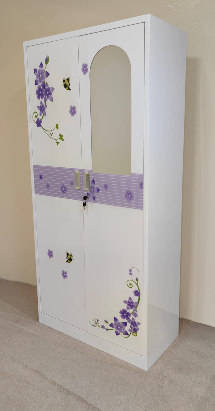 Steel 2-Door Wardrobe with Inner Locker | IH TGD-2B | 180×85×45 cm