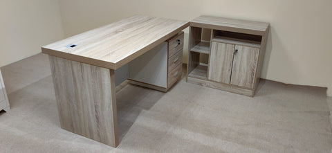 L-Shape Office Desk Beech & White | 140×70×75 cm | IH-2014-L