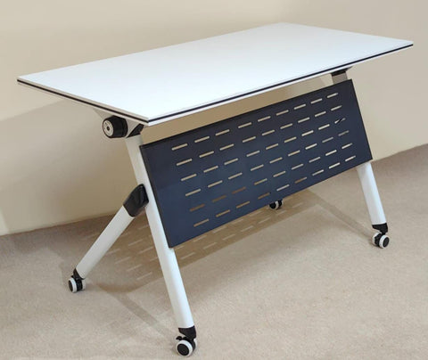 Folding Training Table with Storage | IH-TR120 | 120×60×75 cm | White