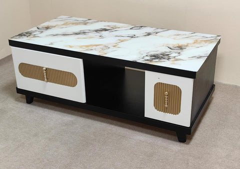 High Glossy Center Table with Glass Top IH CT-180B | UAE Delivery