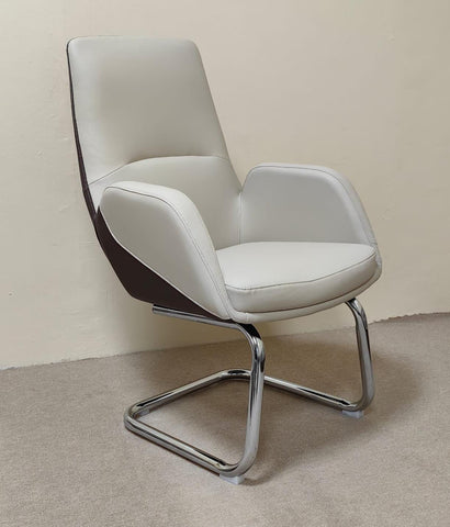 PU High Back Visitor Chair IH-965V – Beige & Coffee | UAE Delivery