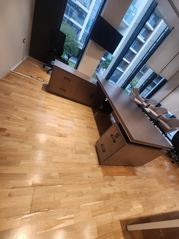 L-Shape Office Desk 2M Grey | Premium Executive Workstation UAE