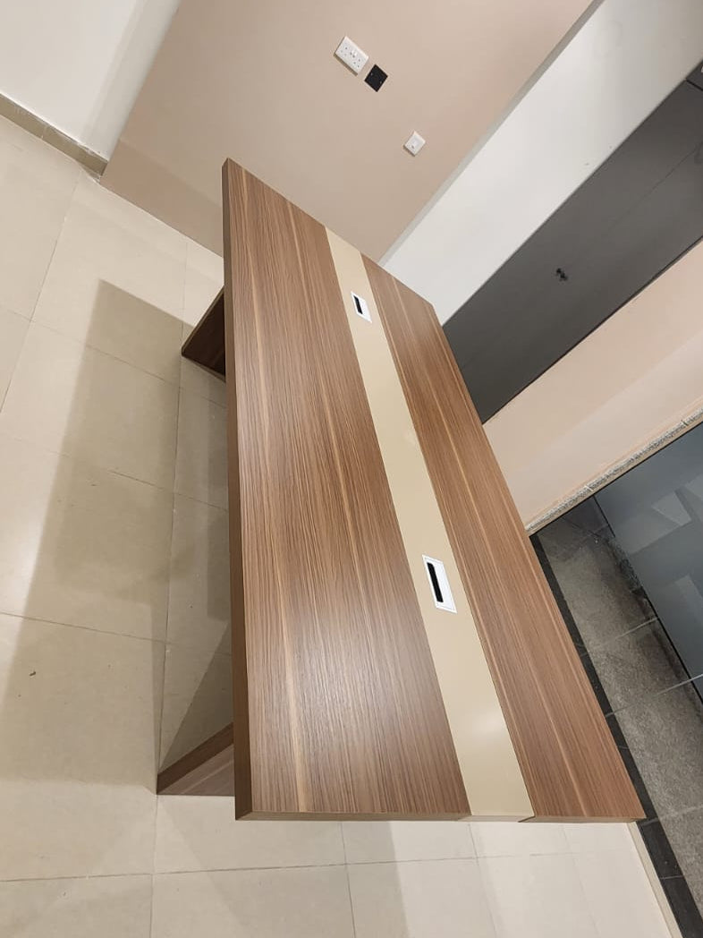 Meeting Table 2.4m Oak+Khaki | Premium Office Furniture UAE