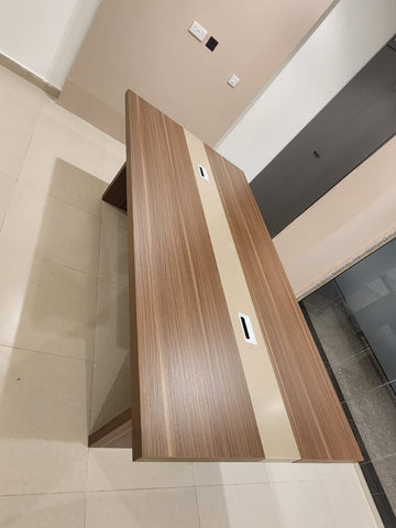 Meeting Table 2.4m Oak+Khaki | Premium Office Furniture UAE