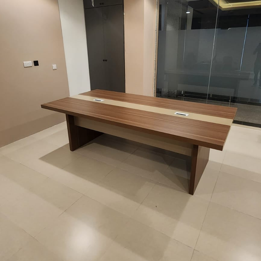 Meeting Table 2.4m Oak+Khaki | Premium Office Furniture UAE