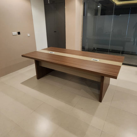 Meeting Table 2.4m Oak+Khaki | Premium Office Furniture UAE