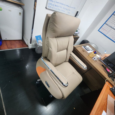 Premium PU Leather Recliner Office Chair with Chrome Base - UAE Stock | IH 6079
