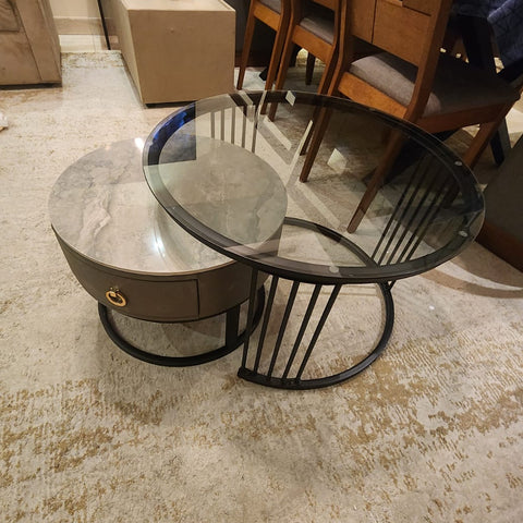 Black Glass Top Coffee Table Detail View – Premium Furniture UAE Delivery