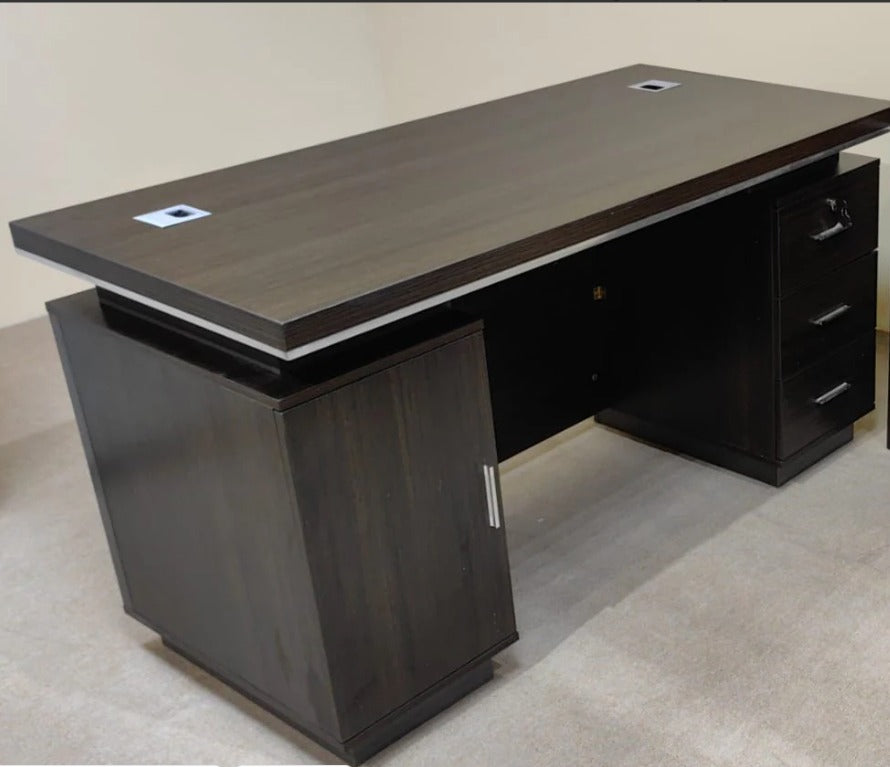 Office Desk 1.4m Coffee Grey Khaki | Premium Workstation UAE | IH 5214