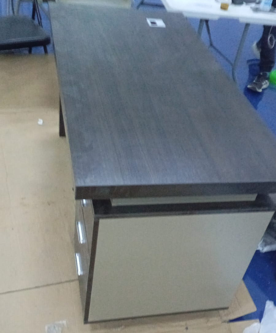 Office Desk 1.4m Coffee & Khaki - Premium Workspace Furniture UAE | INFINI HOMES