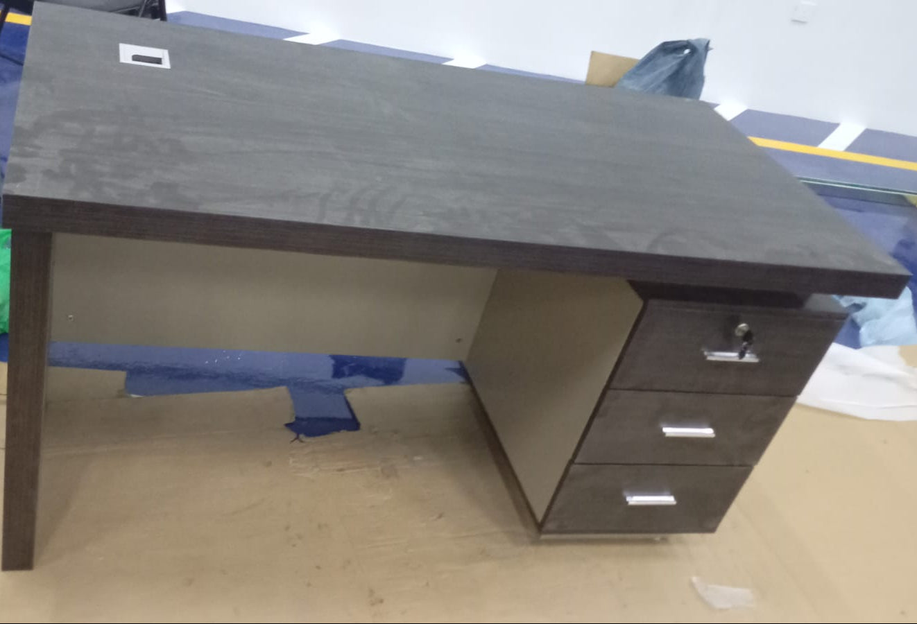 Office Desk 1.4m Coffee & Khaki - Premium Workspace Furniture UAE | INFINI HOMES