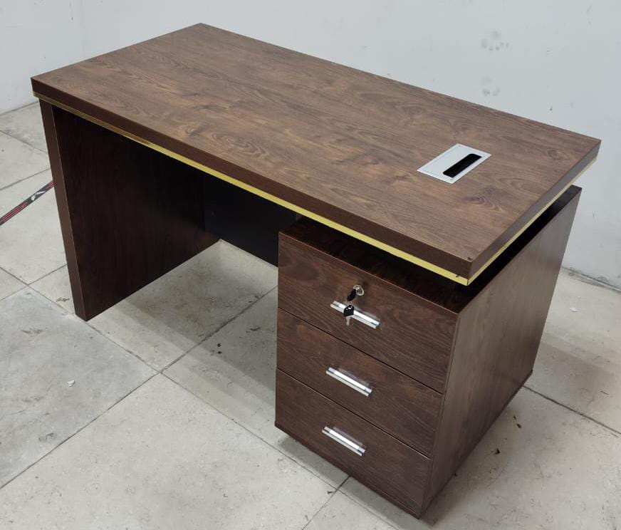 Office Desk 1.4m Golden Oak Grey 140x70x75cm - UAE Wide Delivery