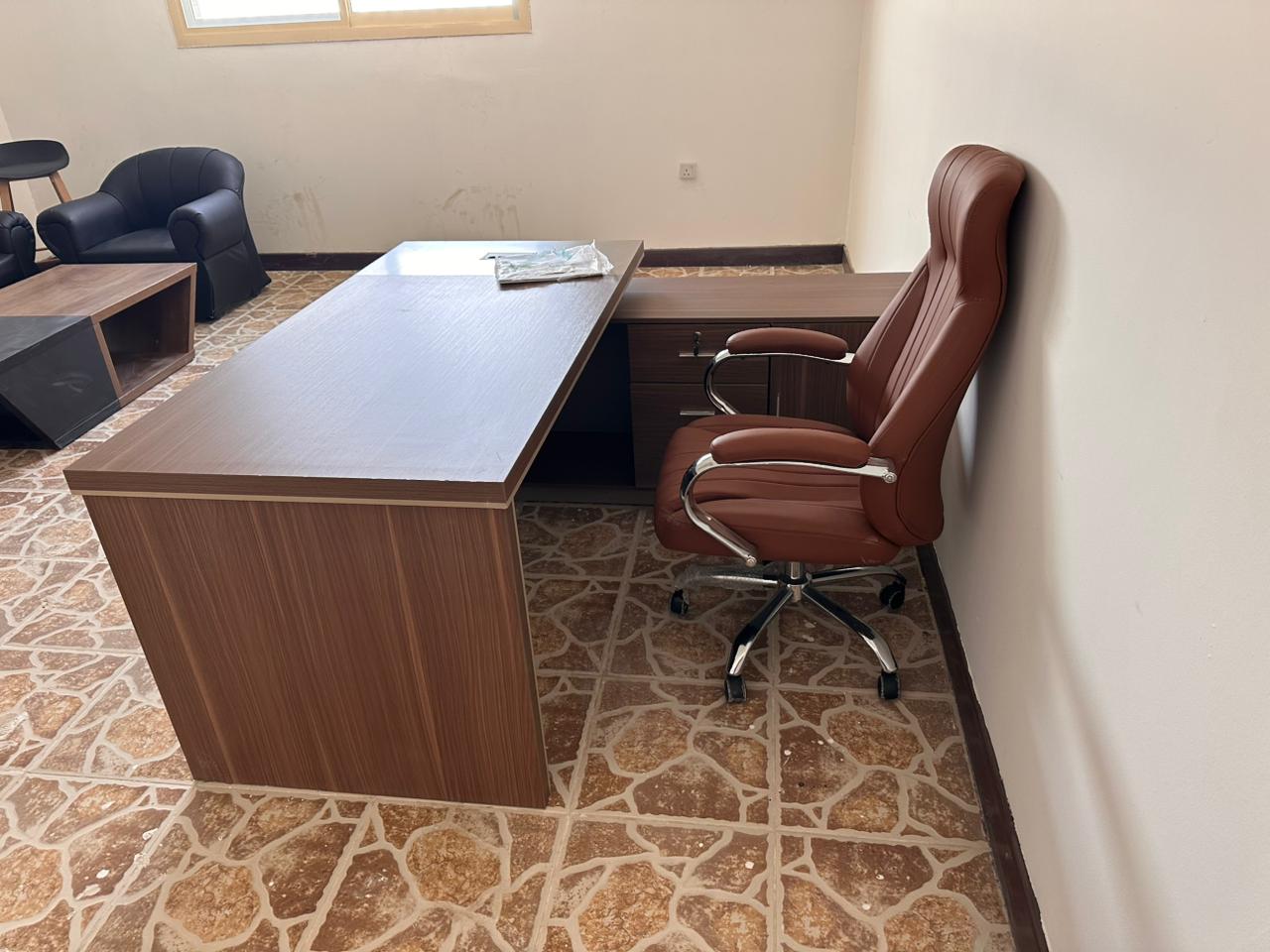 L-Shape Office Desk 1.6m Oak & Khaki | Premium Executive Desk UAE