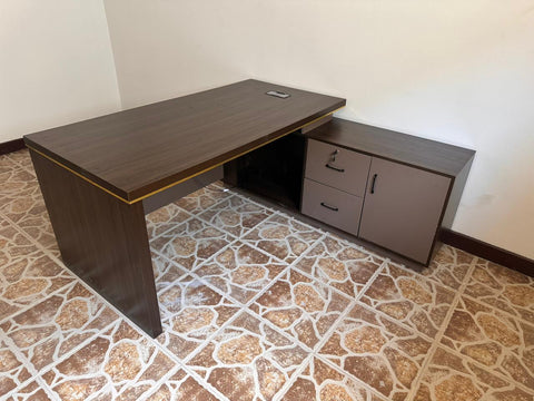 INFINI HOMES IHF725-160 Office Table Wenge Grey LED Desk – Close-Up Detail | Dubai Abu Dhabi