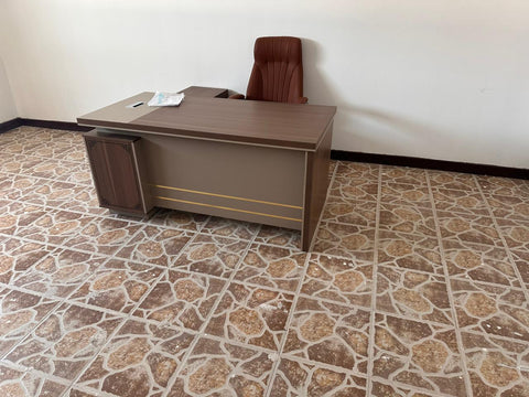 L-Shape Office Desk 1.6m Oak & Khaki | Premium Executive Desk UAE