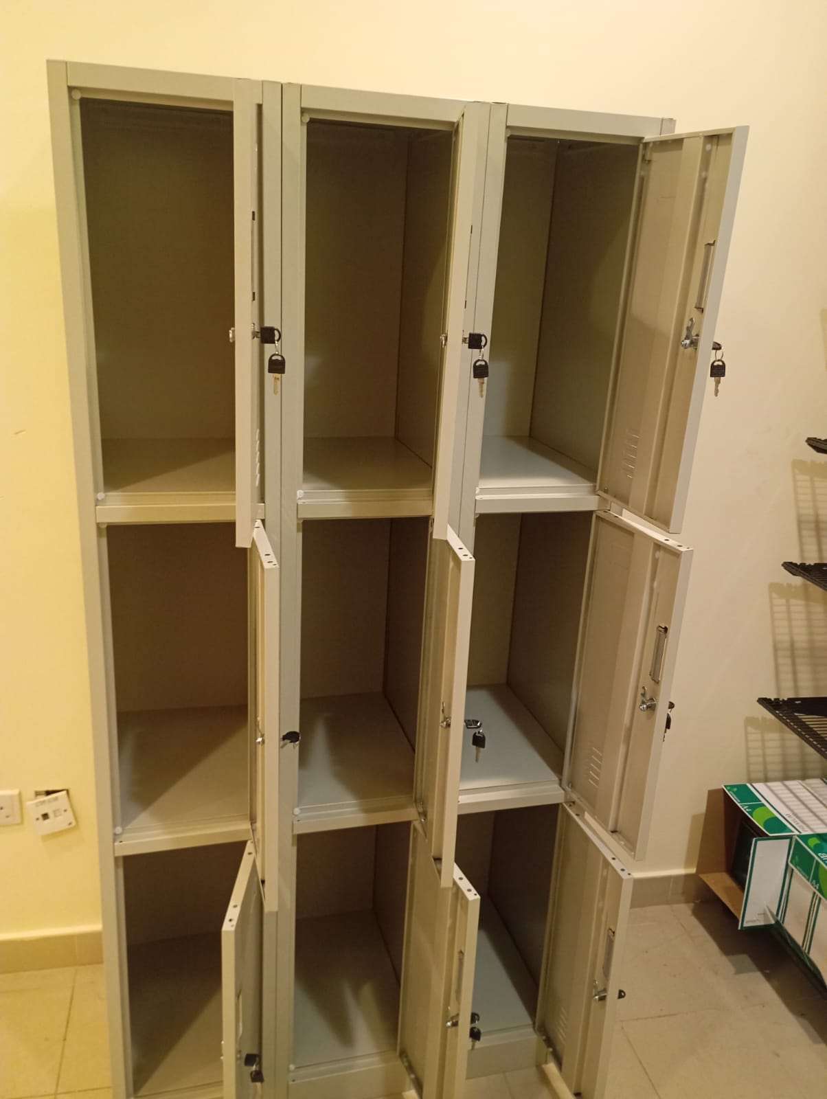 Metal Triplex Door Locker | 3-Door Steel Storage Cabinet | INFINI HOMES UAE