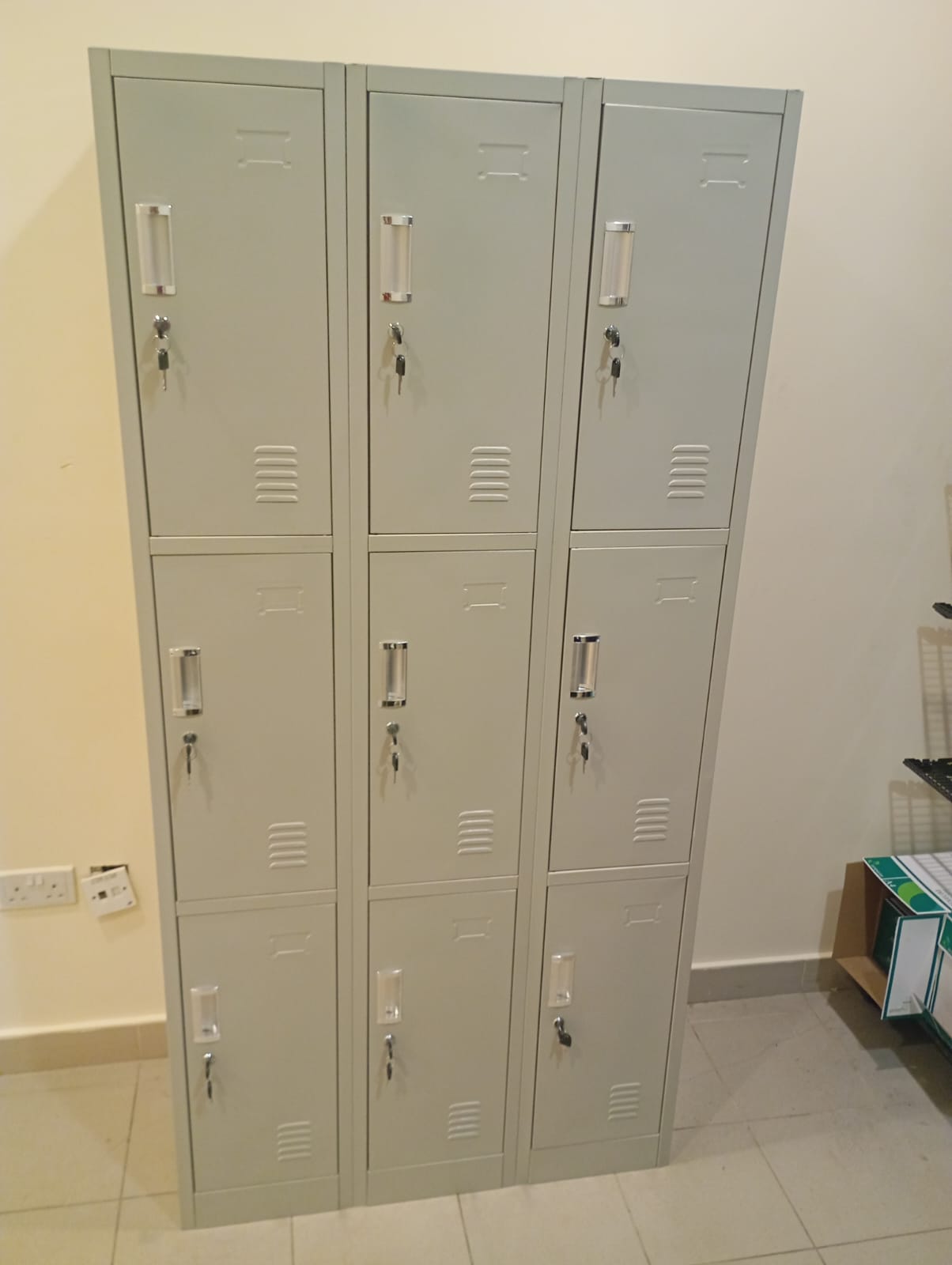 Metal Triplex Door Locker | 3-Door Steel Storage Cabinet | INFINI HOMES UAE