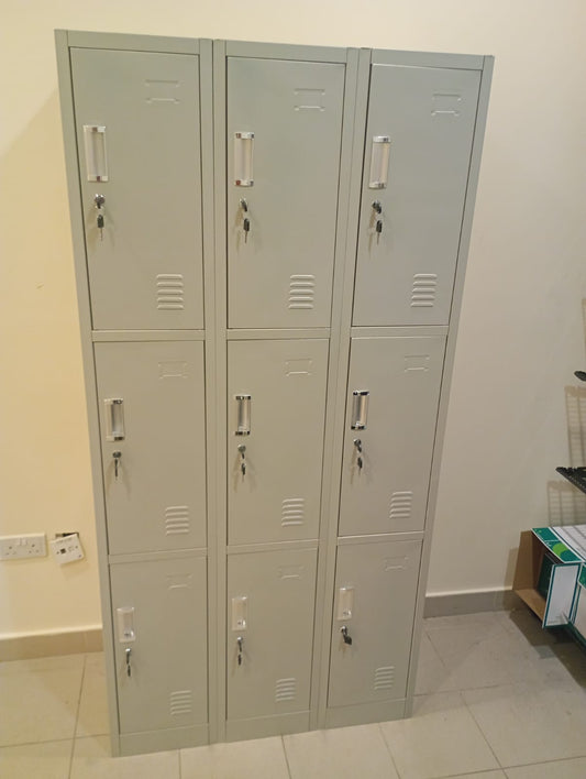 Metal Triplex Door Locker | 3-Door Steel Storage Cabinet | INFINI HOMES UAE