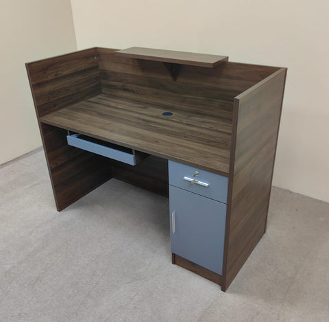 Reception Table 1.2m Walnut & Grey | Premium Office Furniture UAE