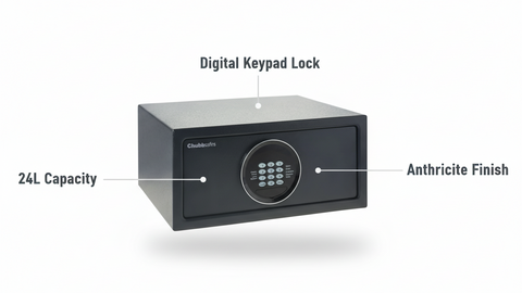 Chubbsafes AIR HOTEL 24L Compact Digital Safe – Anthracite Finish