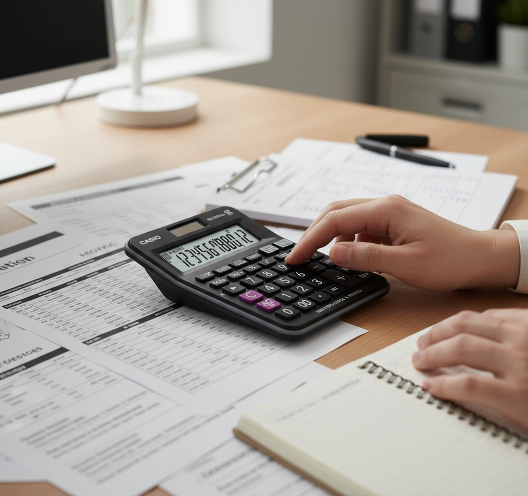 Casio MJ-120D Plus Desktop Calculator 12 Digit - UAE Office Calculator with Tax Function