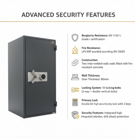 Valberg Garant 110EL Large Digital Fire & Anti-Theft High Security Safe Dubai UAE