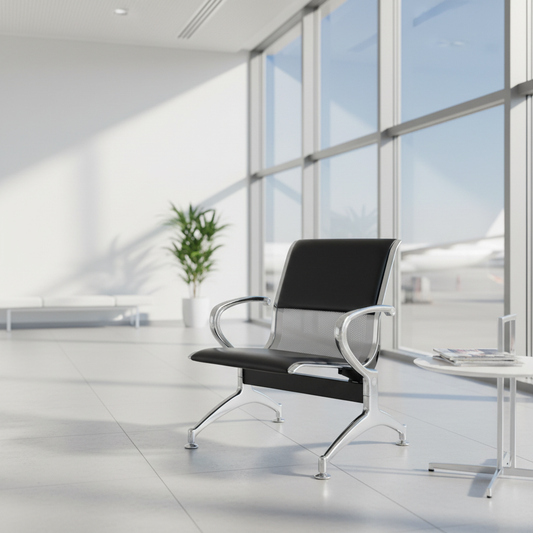 Airport Chair Steel 1-Seater Black | Premium Waiting Room Seating UAE