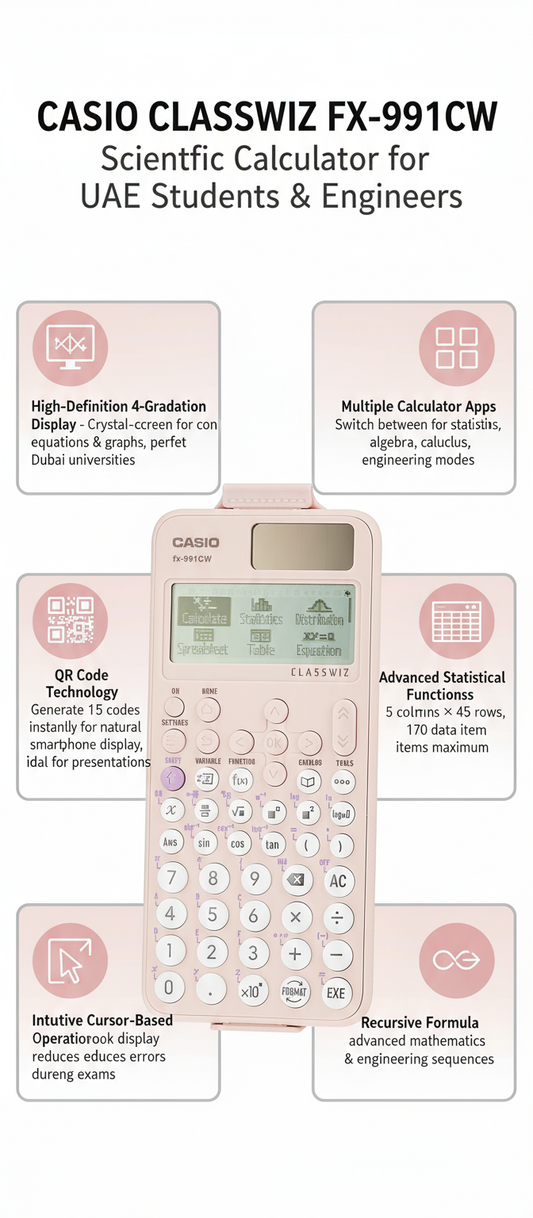 Casio ClassWiz FX-991CW Scientific Calculator | UAE Students & Engineers | QR Code Display