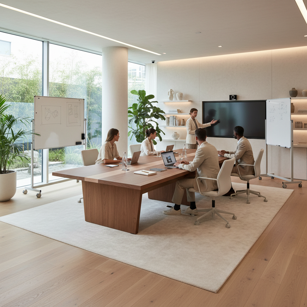 Meeting Table 3.6M Oak & Khaki | Premium Office Furniture UAE