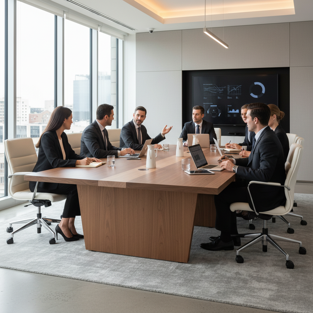 Meeting Table 3.6M Coffee & Khaki | Premium Office Furniture UAE