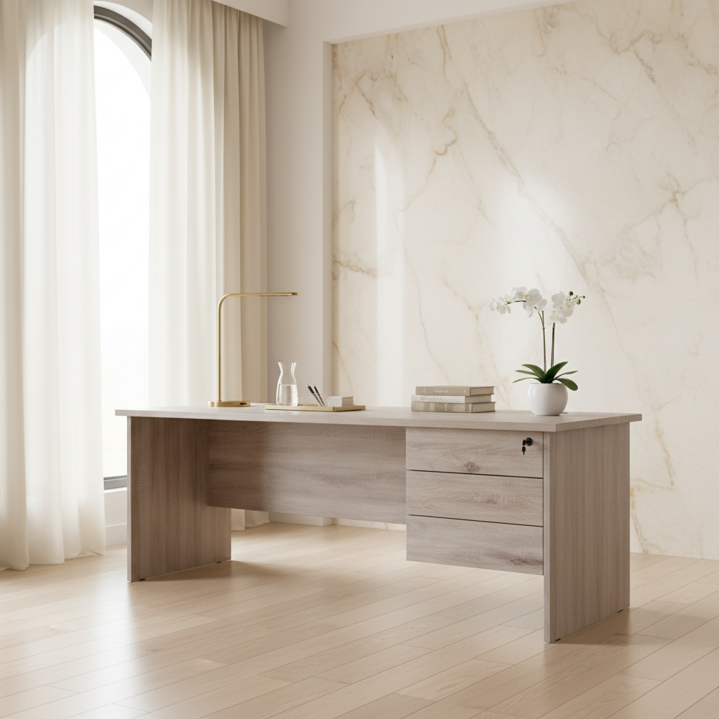 Office Desk Ash Wood 160x74x75 cm | Premium Desks UAE