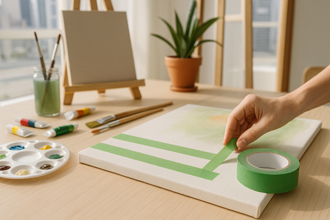 Green Masking Tape UAE - Premium Fabric Paper Blend for Crafts, Painting & Office Use | Buy Online Dubai