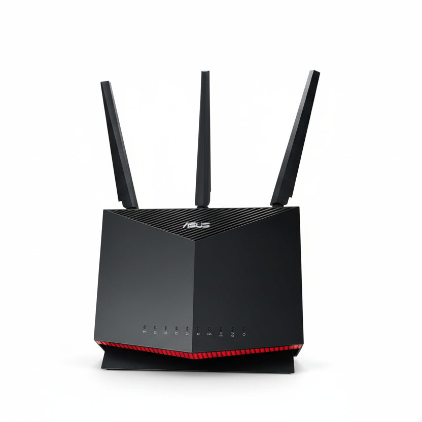 ASUS RT-AX86U AX5700 Dual-Band WiFi 6 Gaming Router UAE | PS5 Compatible Mobile Game Mode 2.5G Port | Dubai Abu Dhabi Sharjah Ajman Umm Al Quwain Ras Al Khaimah Fujairah