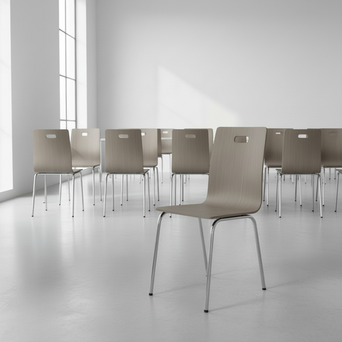 Banquet Chair IH 065 – Wooden Frame with Steel Legs | Beech Finish