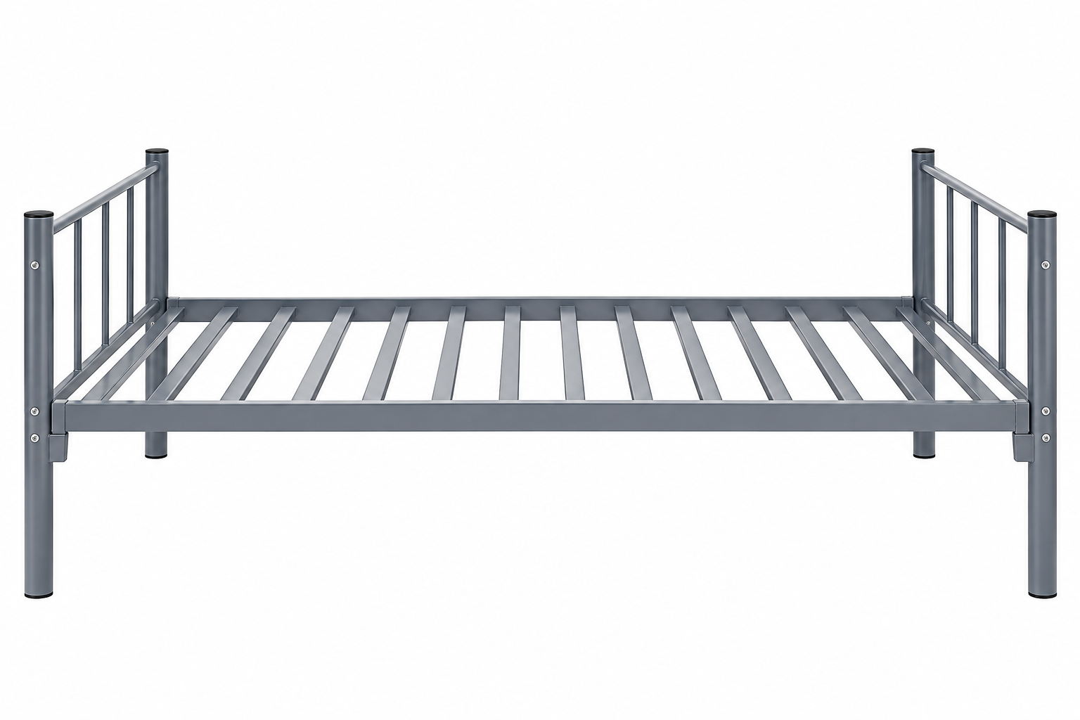 Heavy Duty Steel Single Bed grey with Medicated Mattress - UAE Wide