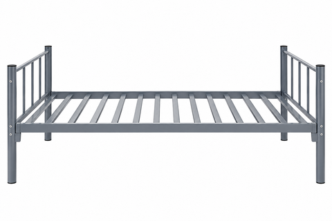 Heavy Duty Steel Single Bed grey with Medicated Mattress - UAE Wide