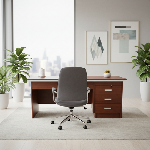 Office Desk 1.2m Golden Oak - Premium Executive Desk UAE | INFINI HOMES