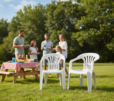 Premium Duchess Chair Set of 2 - White Plastic Outdoor Chairs UAE | Dubai Abu Dhabi Sharjah
